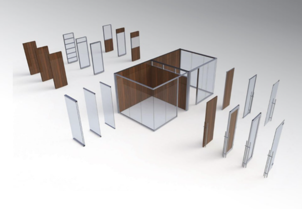 Exploded-view of moodwall architectural wall systems